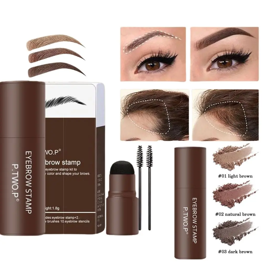 2025 الحواجب ذات المظهر الطبيعي طويلة الأمد اللون المحمولة الحاجب ختم مقاوم للماء غير تلطخ لتقوم بها بنفسك الحاجب مسحوق ختم مستحضرات التجميل