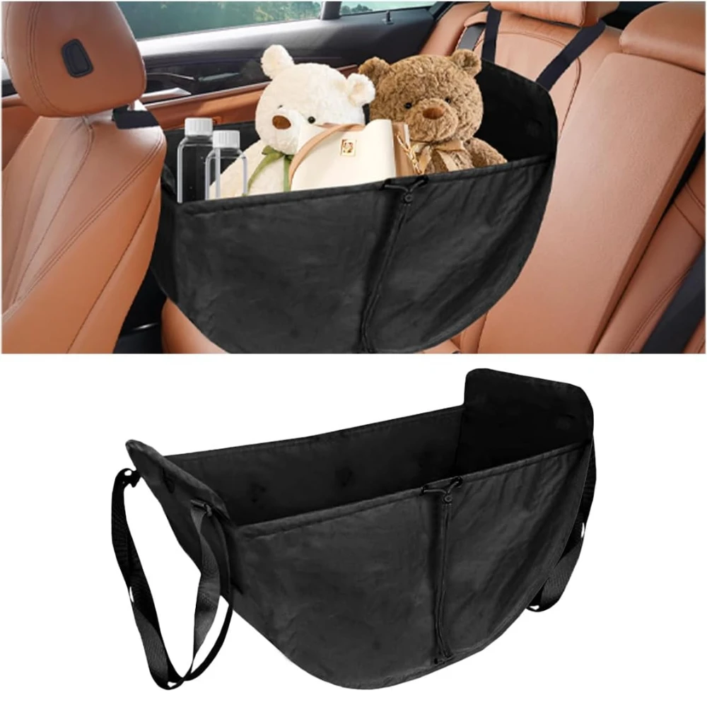 

Car Seat Organizer Large Capacity Passenger Seat Organizer Collapsible Car Hammock Storage Bag Auto Backseat Organizer