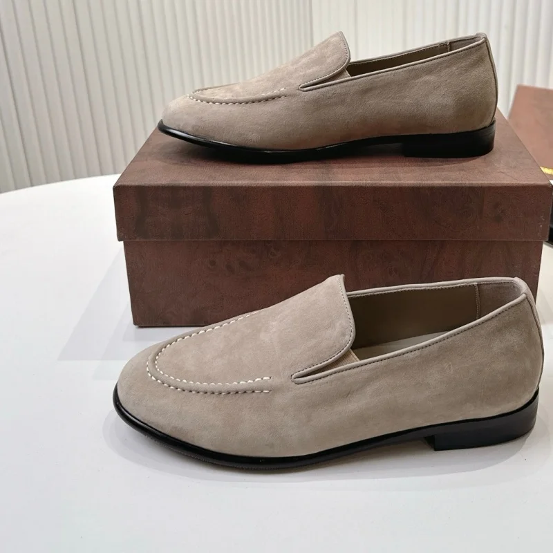 2026 New Italian Top Quality Leather Soft and Comfortable One Step Casual Sports Men's Shoes