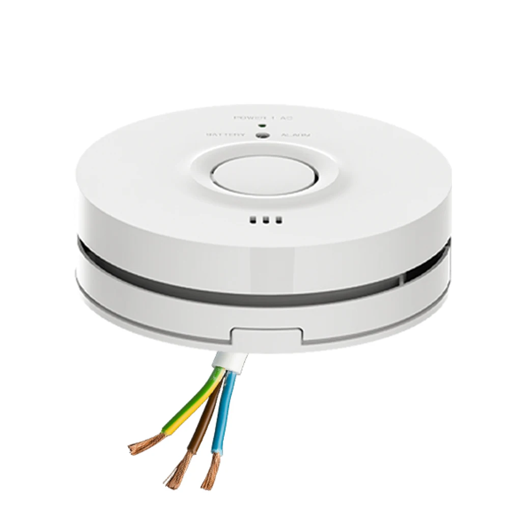 

Hardwire AC Main Powered Wireless Interconnect Smoke Detector Backup DC9V Battery AS3786 Australian Market Conform Smoke Alarm
