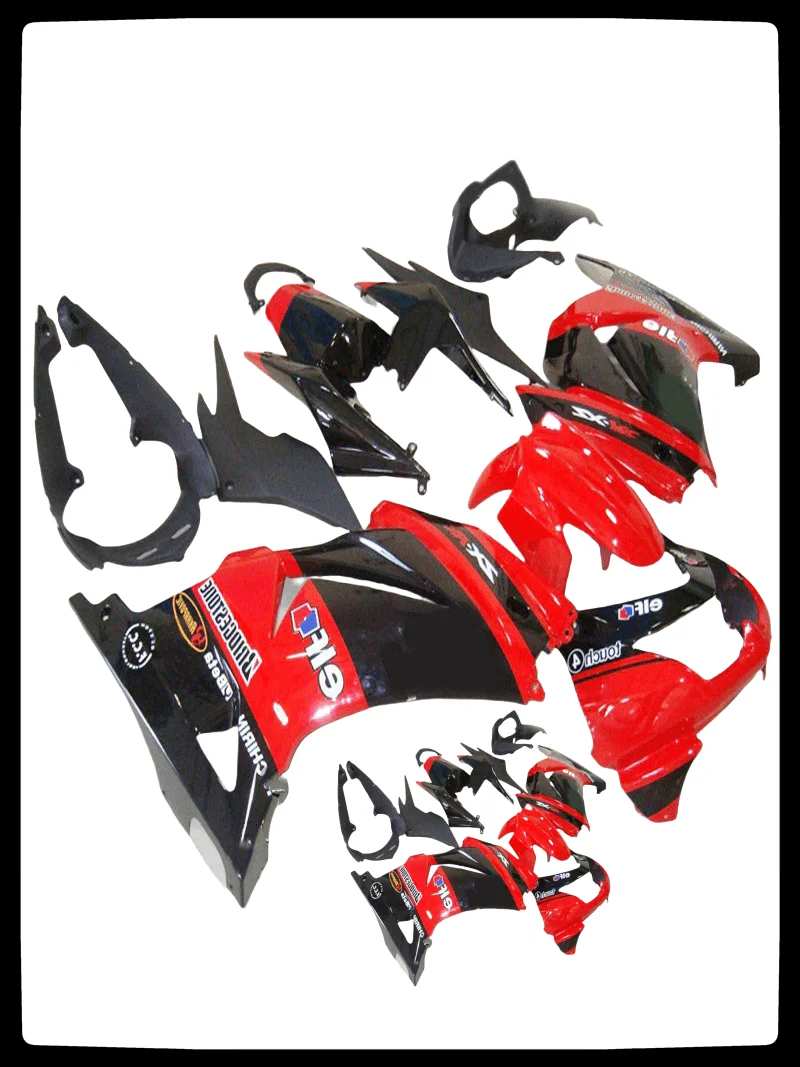 

New Style Fairings for Kawasaki Ninja 250R 08 09 10 11 12 13 14 Motorcycle Fairing Plastic Kit black red Ninja250R 2008-2014