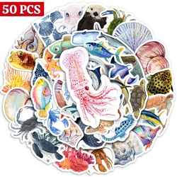 Kawaii Marine Animal Stickers For Child Cute Cartoon Jellyfish Shark Whale Children Sticker Toy for Laptop Phone Skateboards PVC