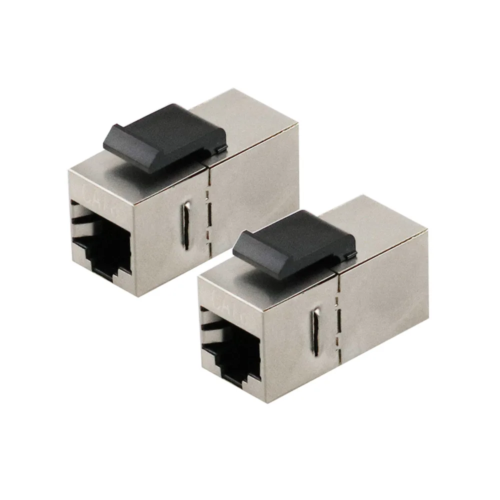 2PCS RJ45 Keystone Jack Cat6 Shielded Modular Coupler With Latch 8P8C Connectors Ethernet LAN Network Cable Extender Adapter