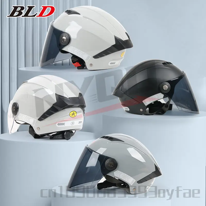 BLD Electric Motorcycle Helmet Women's Summer Sunscreen Motorbike Half Helmet Men's Safety Helmet casco moto