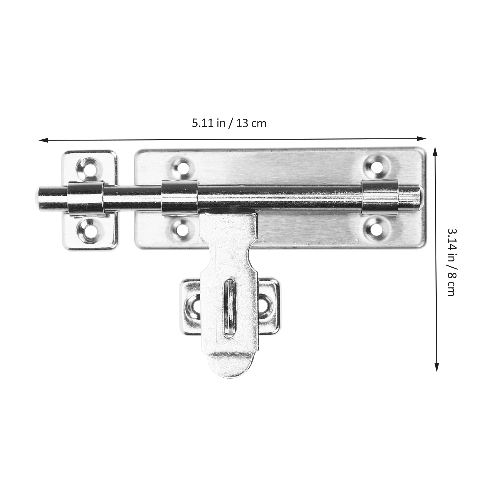 

Stainless Steel Slide Bolt Security Deadbolt Bathroom Bedroom Interior Locks Corrosion Resistant Durable Easy Install for Doors