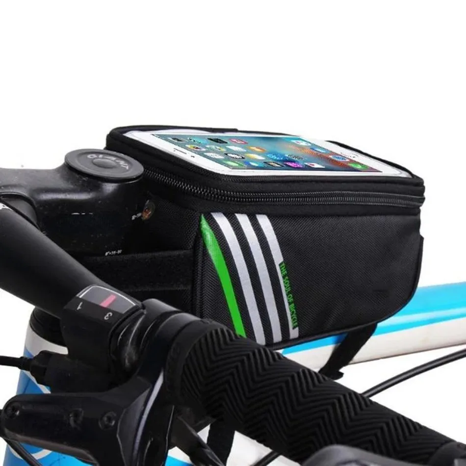 Rainproof Bicycle Bag Frame Front Top Tube Cycling Bag Reflective 6.5in Phone Case Touchscreen Bag Bike Accessories