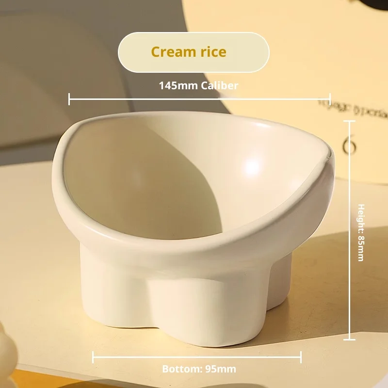 Cuenco para gatos, comida de cerámica para gatos, gato, gato, arroz, arroz, agua de gran diámetro, suministros para mascotas inclinados