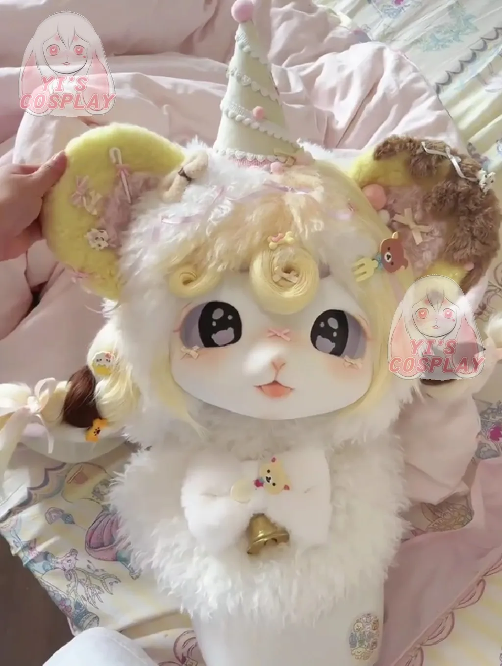 

Yis косплей на заказ пушистая голова голова кигуруми косплей Kemono Fursuit гарнитуры ручной работы Beast индивидуальный меховой костюм Kemono голова