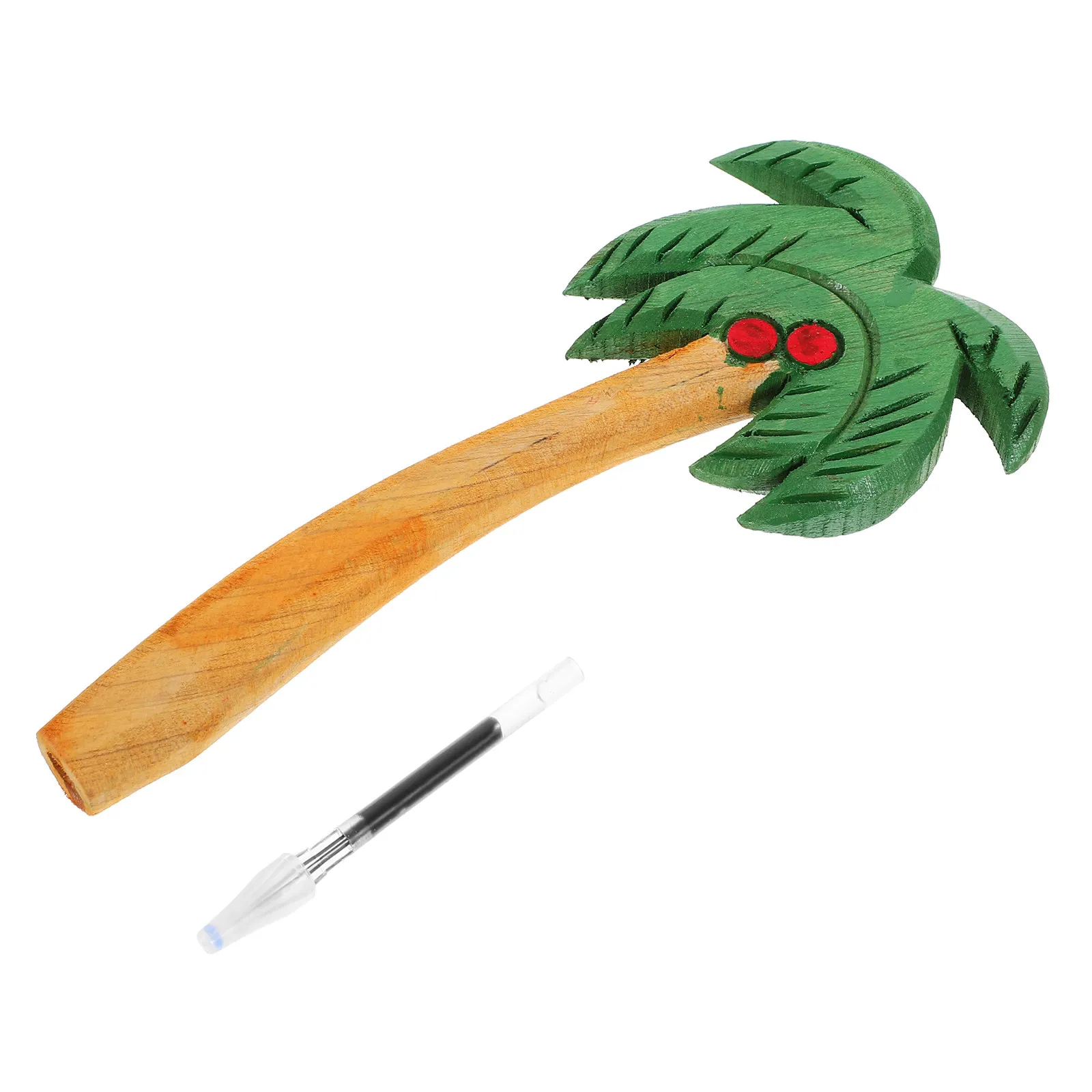 

Набор из 2 ручек-шариковых ручек с кокосовой пальмой, уникальный деревянный дизайн, плавное письмо, винтажные школьные канцелярские принадлежности, деревянные ручки в пляжном стиле