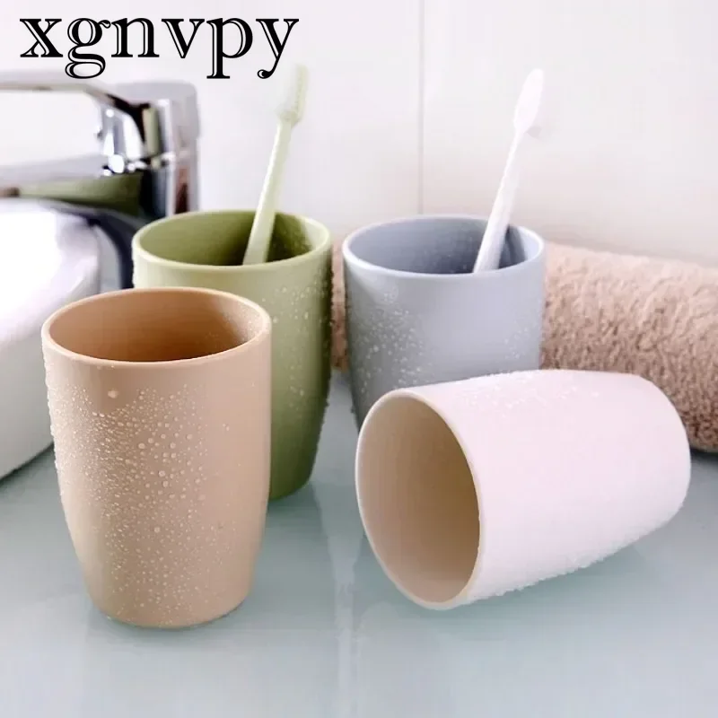 xgnvpy Creative Mouthwash Travel Children's Eco Wheat Toothbrush Couple Toothbrush Cup Washing Holder Set