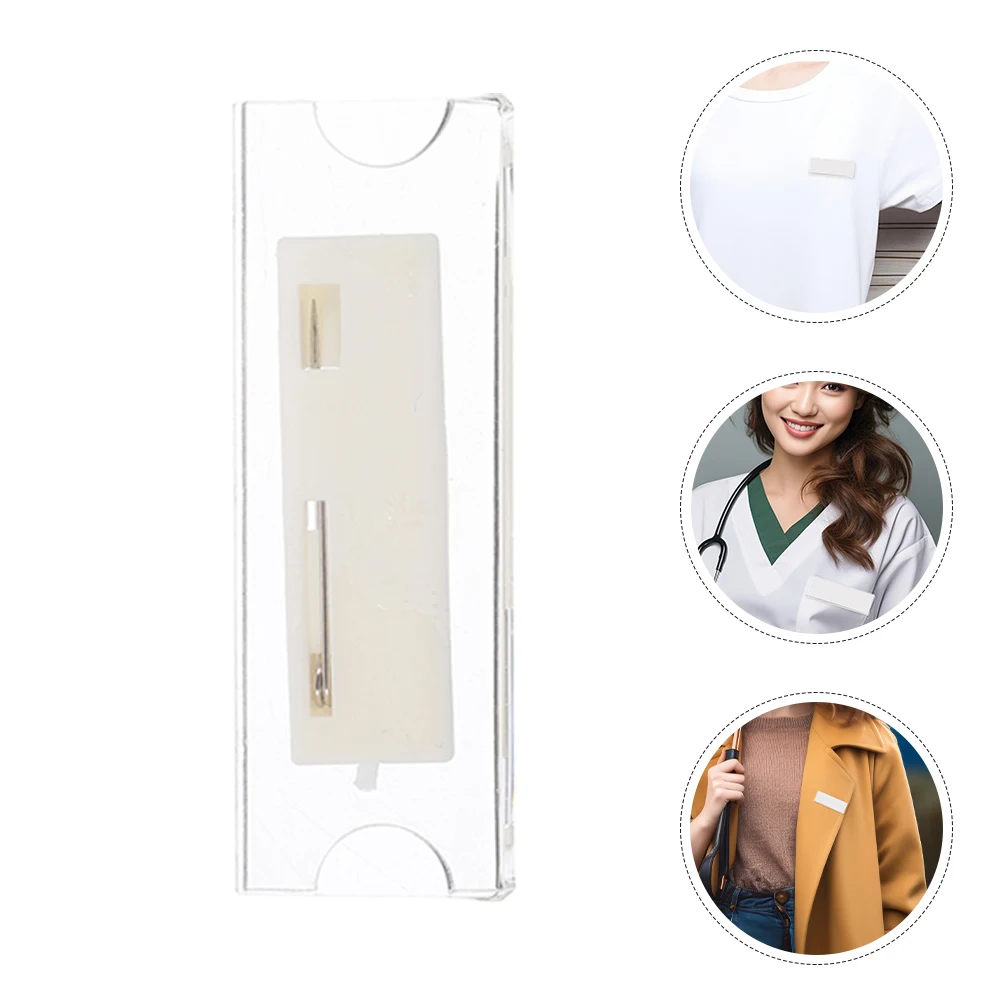 

10Pcs Insert Acrylic Badge Name Tag Holders Replaceable ID Cards Holders For Office Employee Students Hotel Badge Accessories