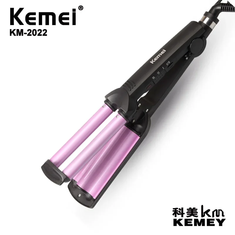 Kemei KM-2022 Ceramic Three Speed Thermostatic Constant Temperature Professional Wave Curling Irons Crimping Hair Iron Hairtools