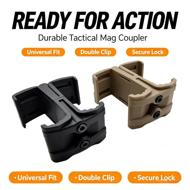 Parallel Magazine Connect Accessory, Universal Double Mag Coupler Clip for Outdoor Site Training Application