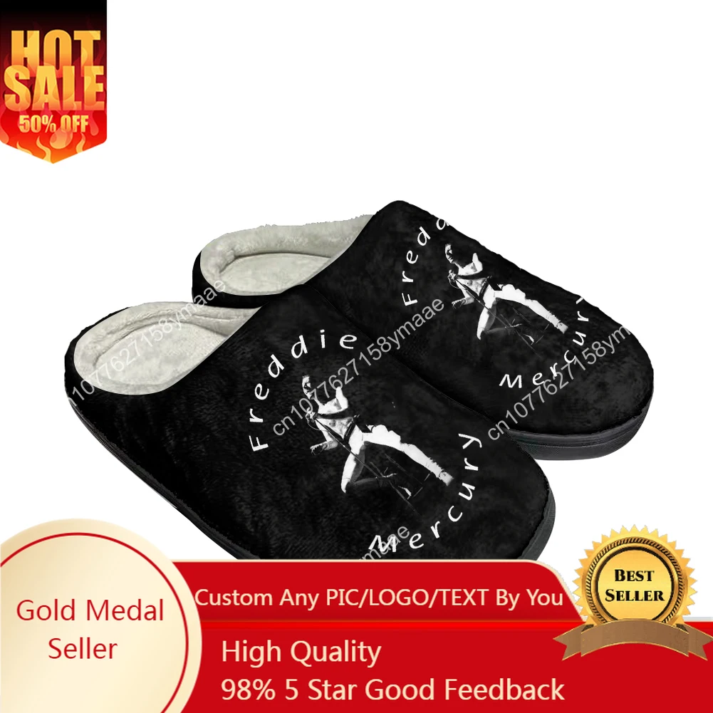 

Freddie Mercury Cotton Custom Indoor Flat Slippers Mens Womens Sandals Plush Casual Keep Warm Shoes Thermal Comfortable Slipper