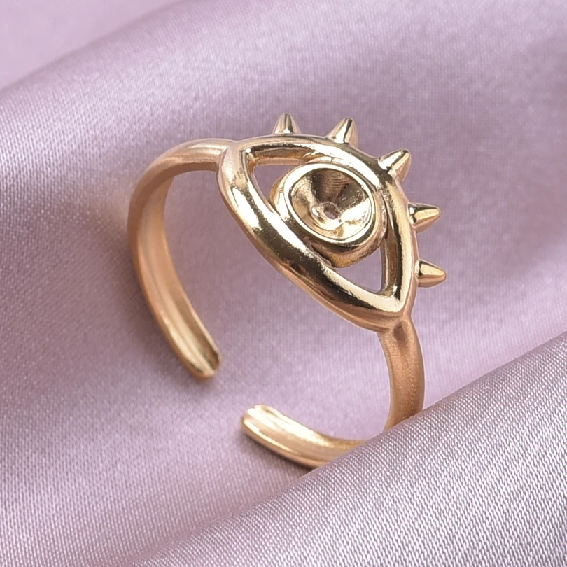 Bague 18k Gold Plated Open Adjustable Stainless Steel Rings For Women Men Accessories Cross Shell Plant Leaf Ring Finger Jewelry