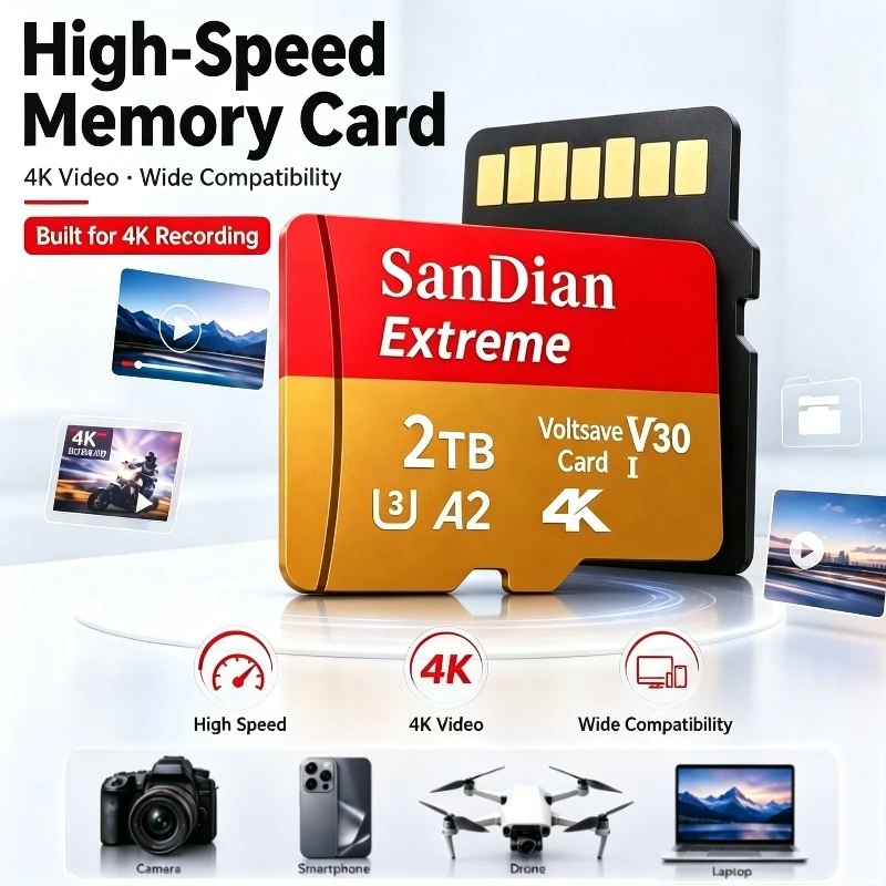 2026 New Original 1TB Micro TF/SD Card Memory Card 128GB 256GB  Mini Memory Card Class10 For Camera/Phone/Drone