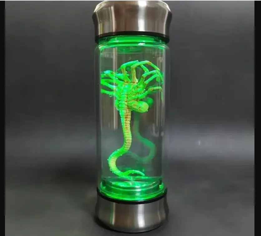 Glow Glass Jar Facehugger Embryo Special-shaped Design Movie Replica Sculpture Desktop Craft Home Decoration Gift