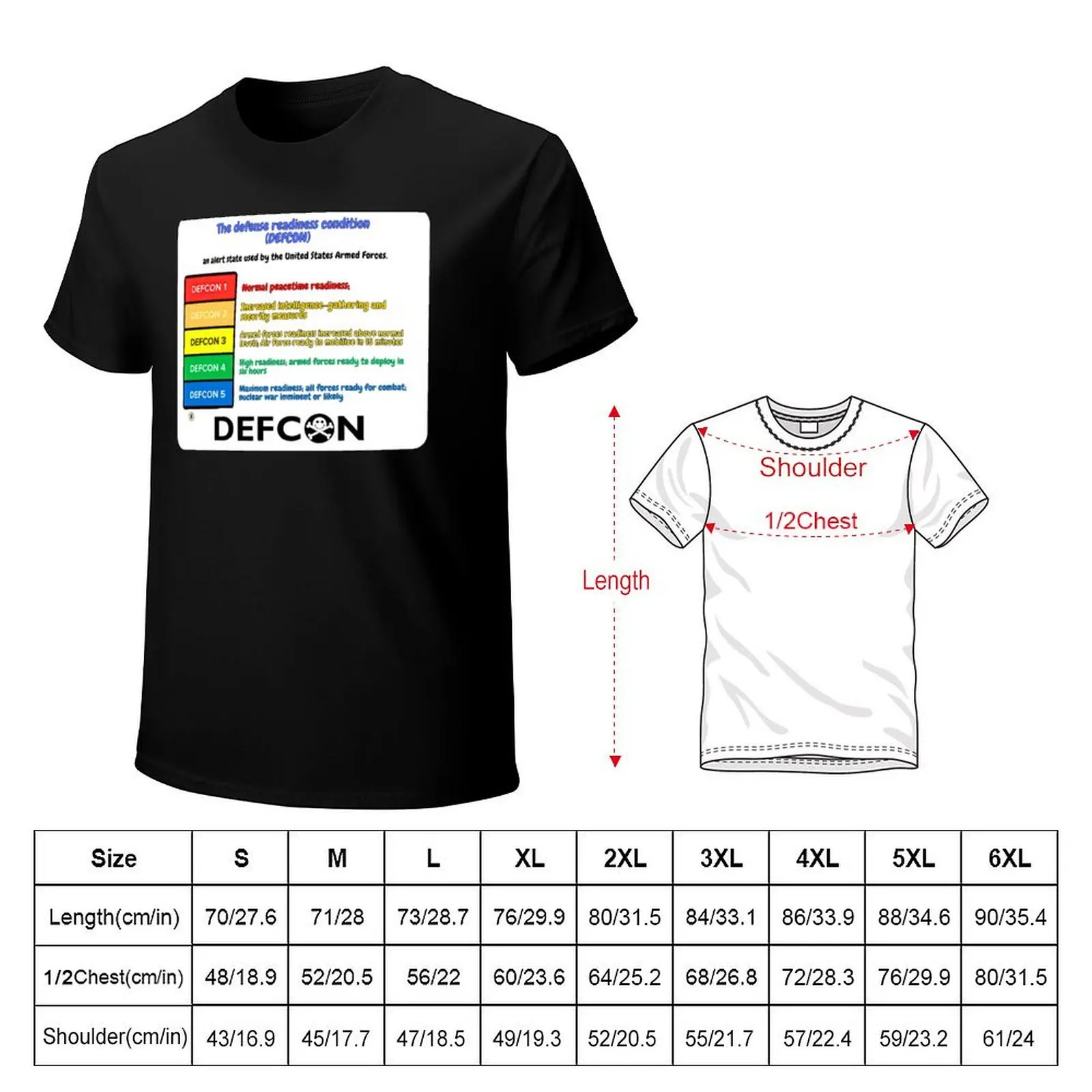 DEFCON - Defense Condition T-Shirt Street Fashion Casual Tee Shirt