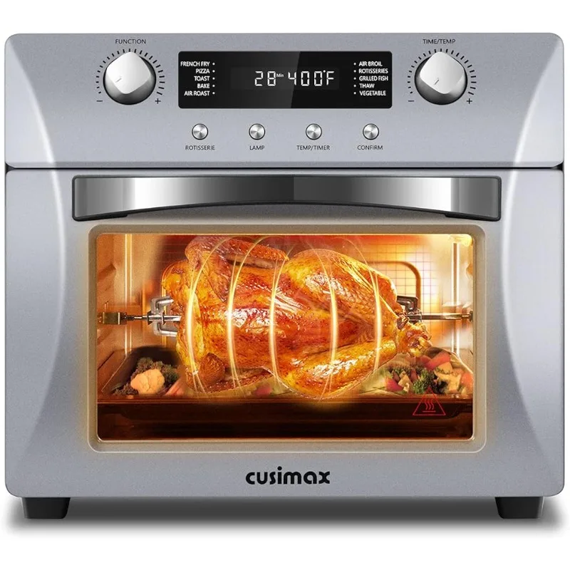 

CUSIMAX Air Fryer Oven, 10-in-1 Convection Oven, 24QT Combo Countertop Toaster Oven with Rotisserie