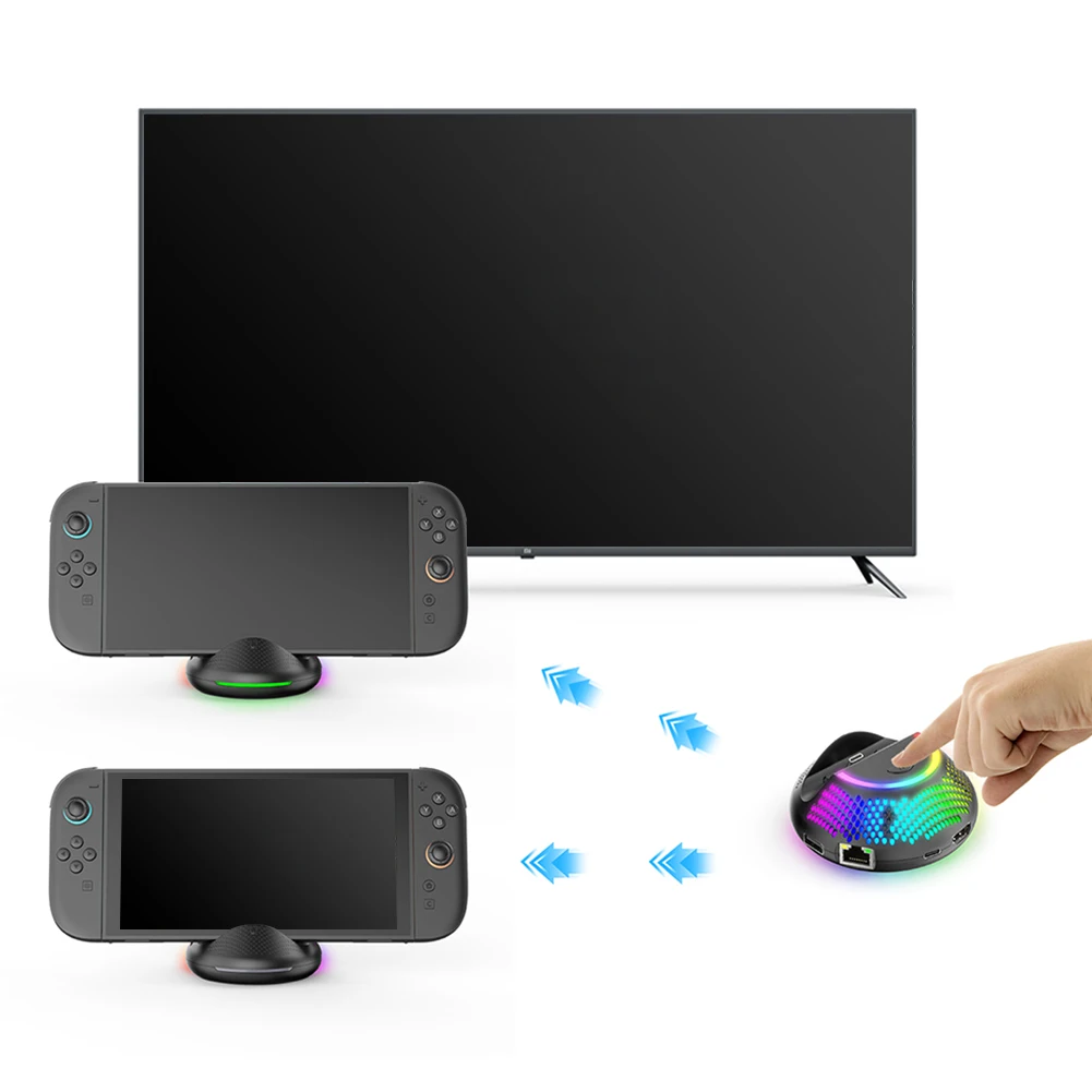 

Док-станция для телевизора, подставка для зарядки с выходом 4K HDMI/портом типа C/USB для игровых аксессуаров Nintendo Switch2