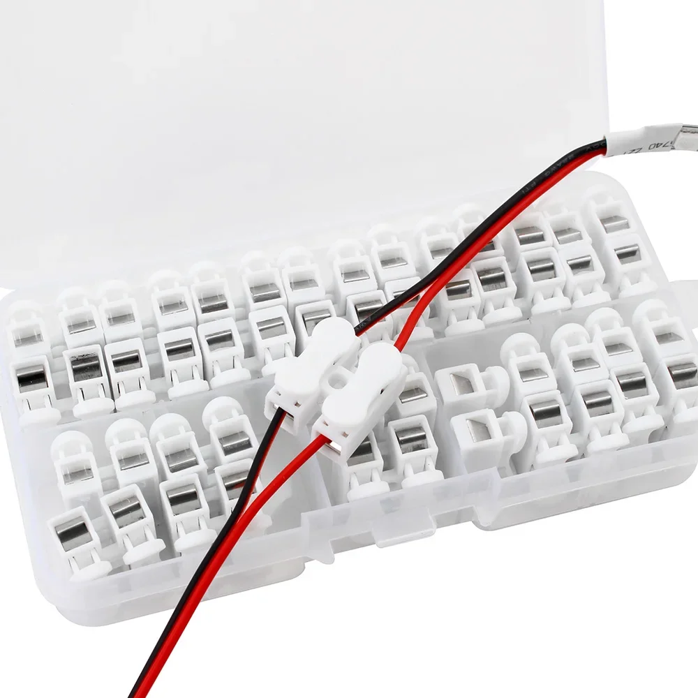 26PCS Electrical Cable Connectors Terminal 2Pins CH2 Quick Splice Lock Wire Terminals  Connect LED Strip Light Quick Connector