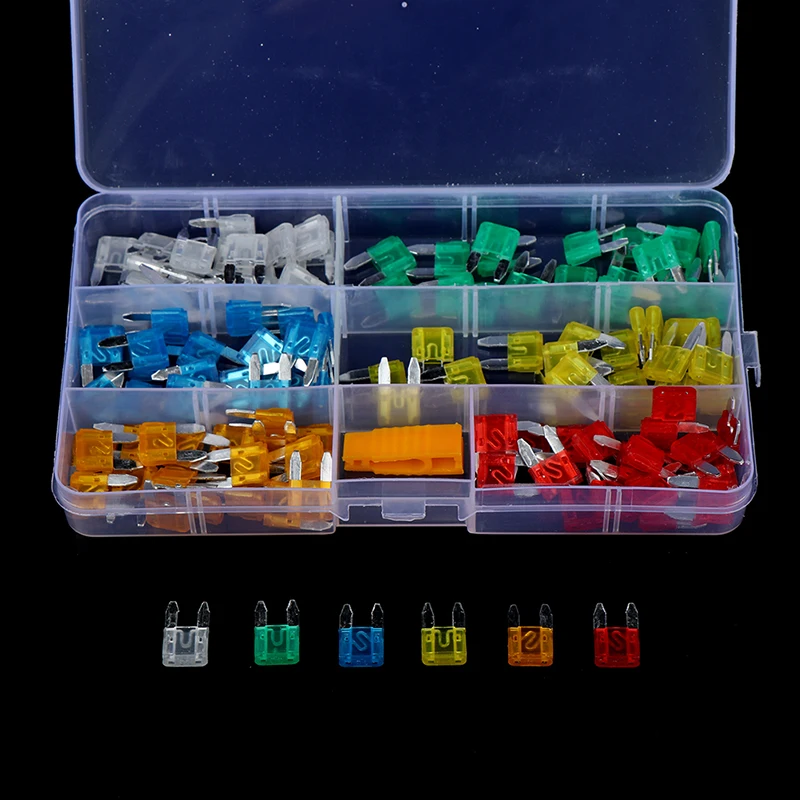 120pcs 5/10/15/20/25/30A Blade Car Fuse Micro Blade Fuse Set Car Accessories Car Truck Low Motorcycle Kit Insurance Film