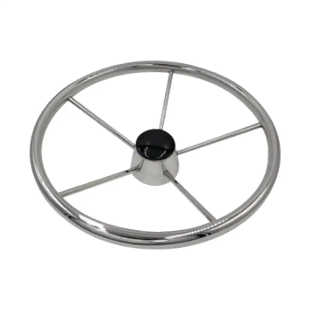 Kayak Boat Steering Wheel 304 Stainless Steel 5 Spoke 25 Degree for Marine Yacht Water Sports Canoe Boat Wheel Replacement