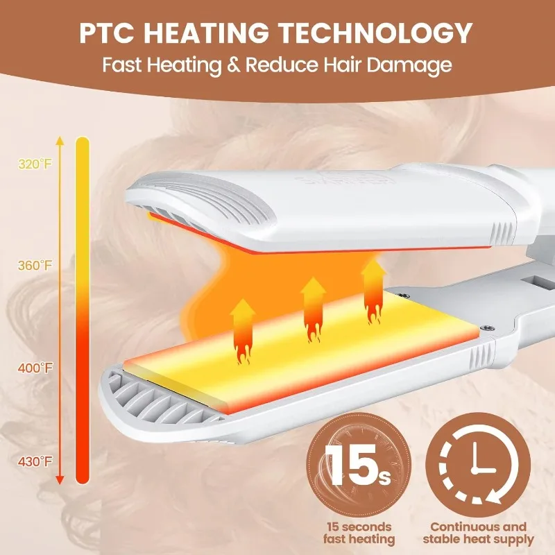 4 In 1 Replaceable Ceramic Flat Iron PTC LED Hair Straightener Home Salon Multifunctional Styling Tool
