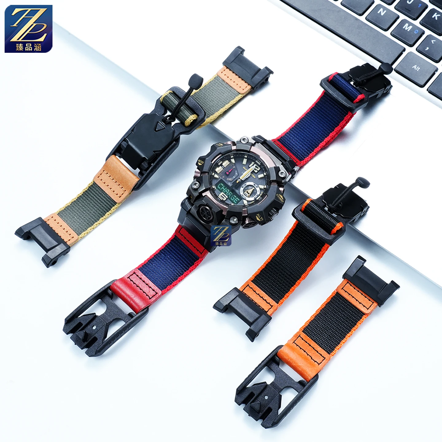 For Casio G-SHOCK Big Mud King Three Representatives GWG-B1000 Modified Nylon Magnetic Watch with Sports Canvas Bracelet