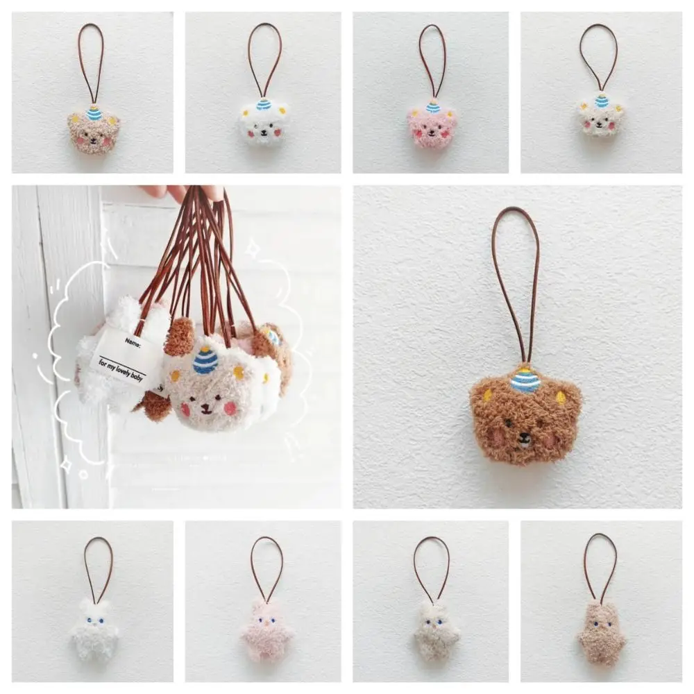 Rabbit Bear Bag Pendant Creative Plush Cloth Cue Backpack Decoration Stuffed Bag Charms Animal Lanyard Children