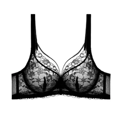 Top Up Minimizer Bra Thin Anti Sagging Unconstrained Gathered Lace Sexy Plus Size Bra SWD9042