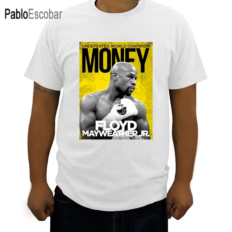 T-shirt For Man Fashion Street Wear Black  Custom Money Team MAYWEATHER CoolTops Tees Character Poster