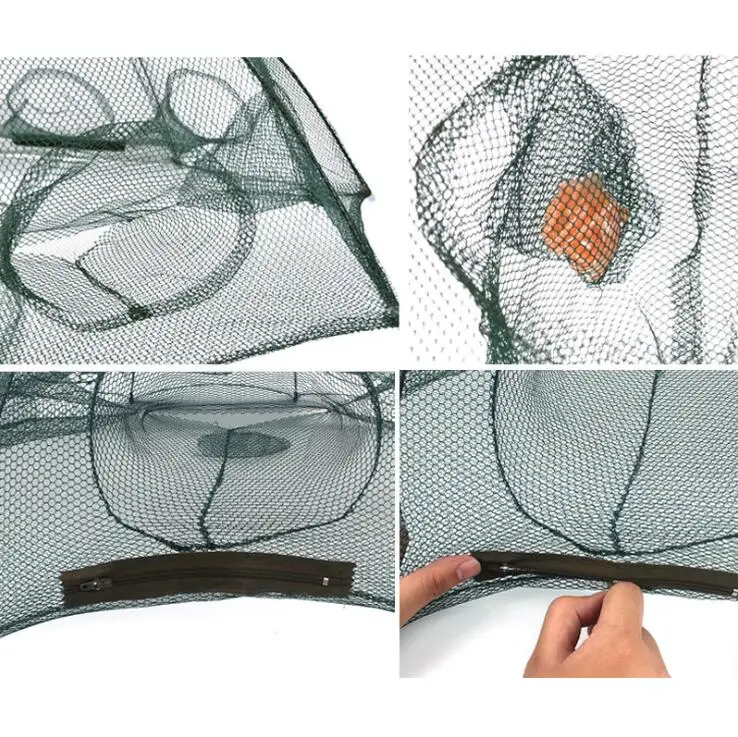 Folded Portable 6 Hole Automatic Fishing Shrimp Trap Fishing Net