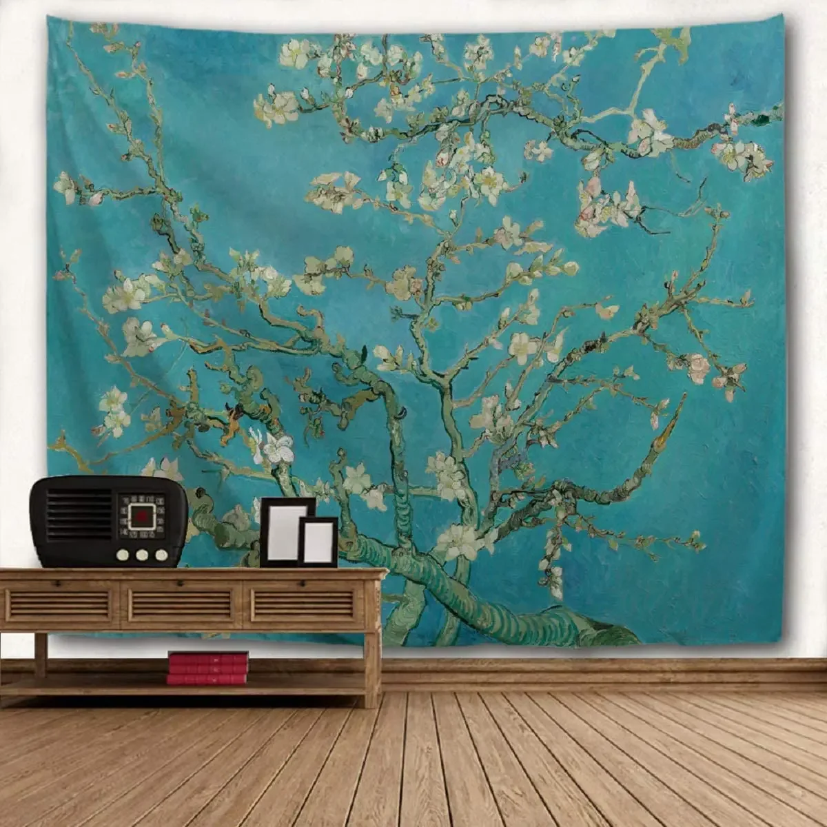 Van Gogh Almond Blossom Tree Oil Painting Polyester Wall Hanging Tapestry Art