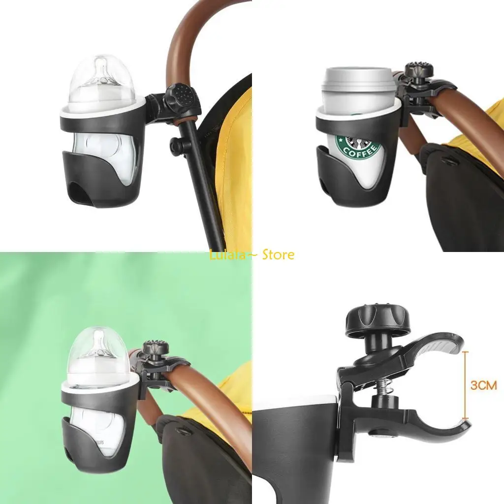 

Y4QA Universal Baby Stroller Cup Holder 360 Rotatable Carriage Milk Water Bottle Rack