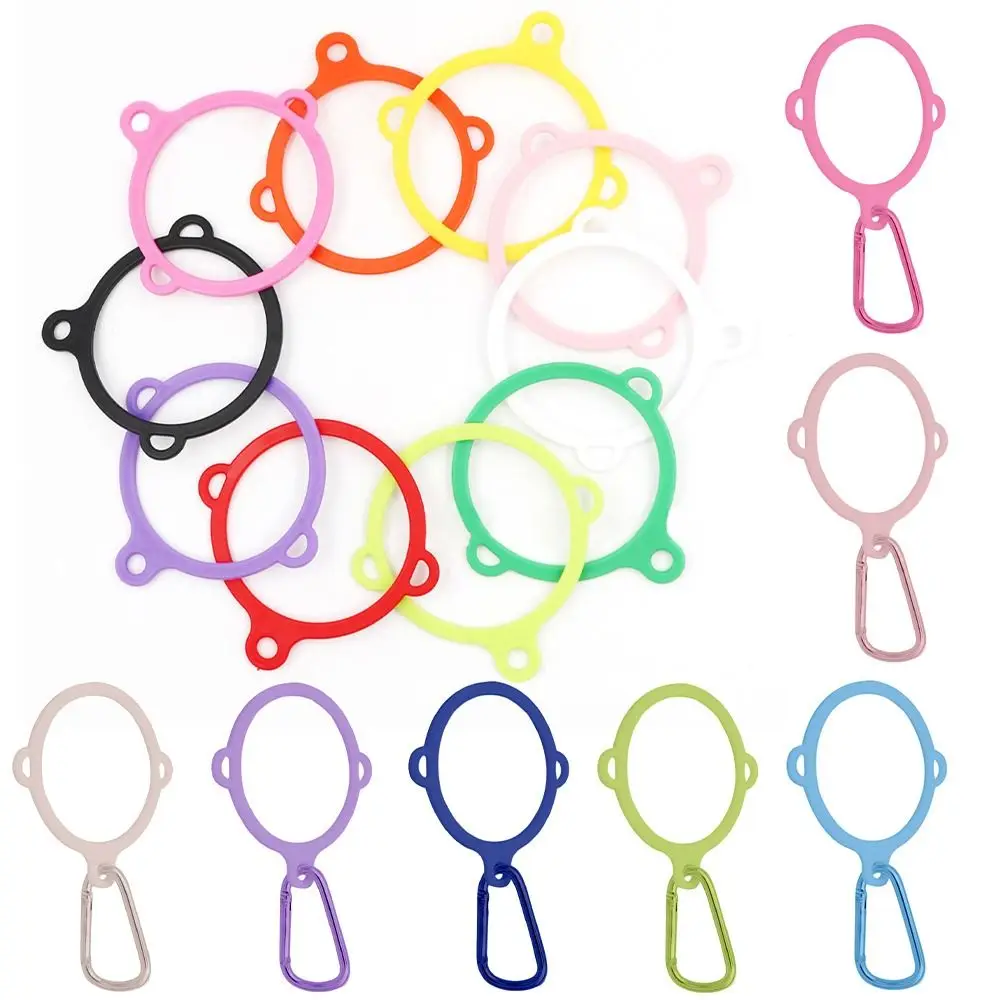 Three Hole Plastic Ring Buckle with Carabiner Arrival Sports Kettle Hanging Buckle 10 Colors Carrying Strap Accessory