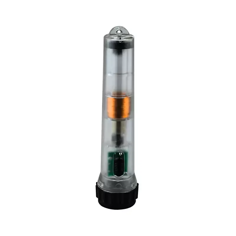 Transparent Hand Crank Self-generated Flashlight  Magnet Shake Charging Emergency Fluorescent  For Student Outdoor Survival