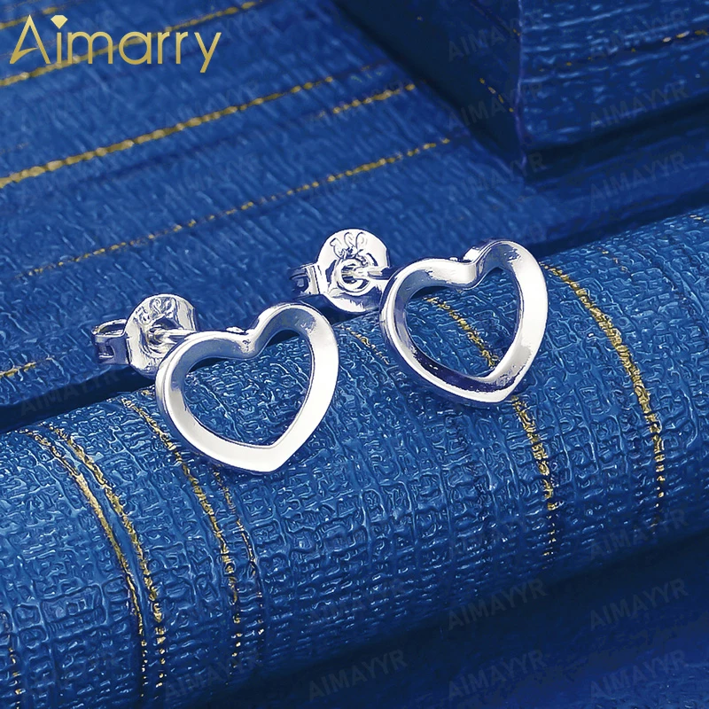 925 Sterling Silver Romantic Hollow Heart Earrings for Women's Parties Engagements Weddings High-quality Fashion Jewelry