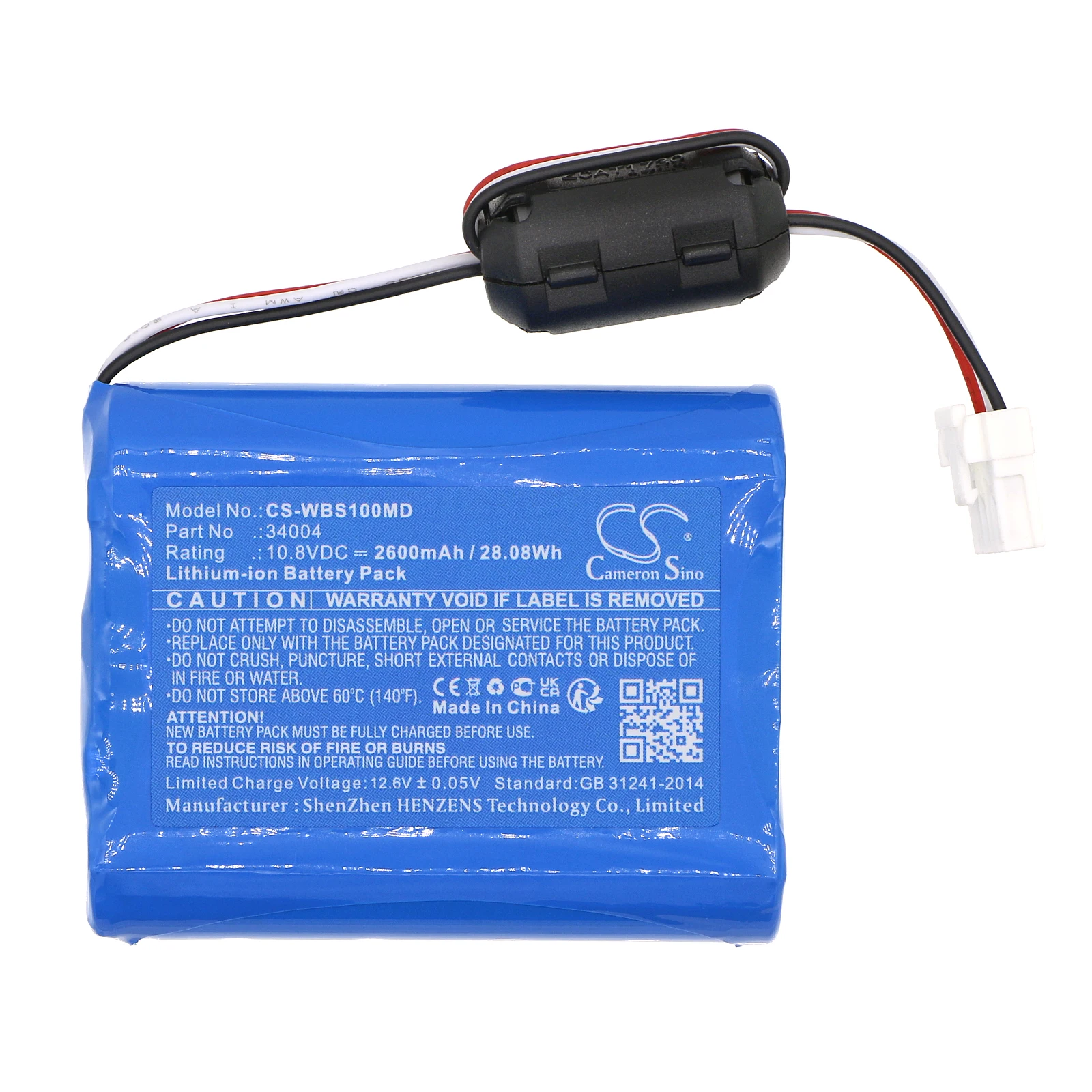 بطارية بديلة CS لـ Welch-Allyn VS100، VS100 Spot Vision Screener 30018-EX، 34004 2600mAh / 28.08Wh