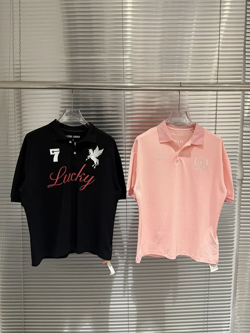 2026 I FEEL LUCKY Co-branded Horse Year Limited Turn Down Collar Women Men T Shirt Tops tees Casual Short Sleeve Men T shirt