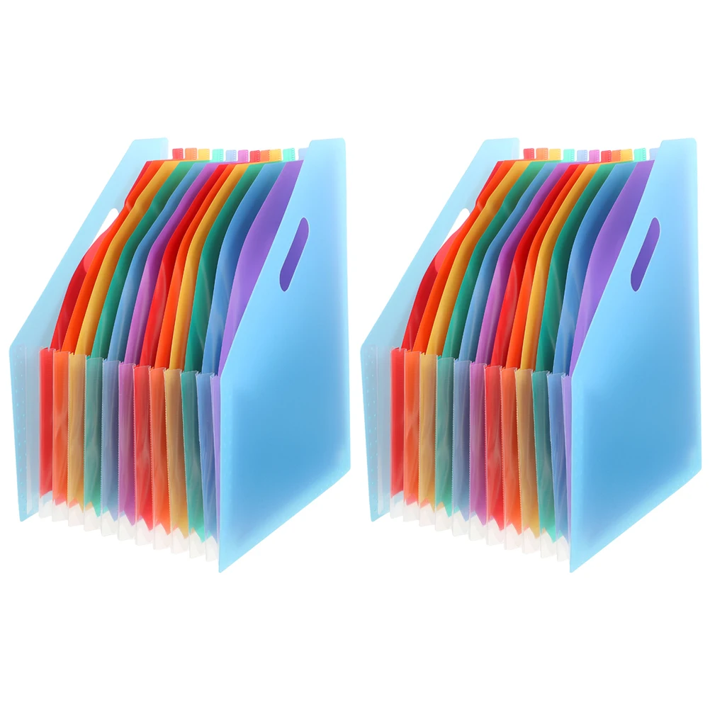 

2Pcs File Folder Accordion Organizer Expandable Document Holder for Receipts Bills Photos Desktop Storage Office Supplies