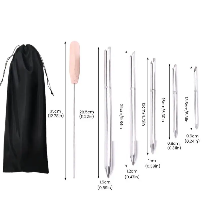 Rope Splicing Tool Kit Ship Rope Line Braiding Set Practical Pusher Handmade Stainless Steel Knotter for Double Braid Eye Line ﻿