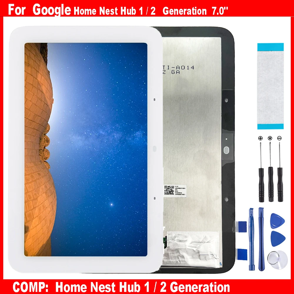 For Google Home Nest Hub 1 Generation / 2 Generation 7.0 Hub1 Hub2 LCD Display Touch Screen Digitizer Assembly Replacement Parts