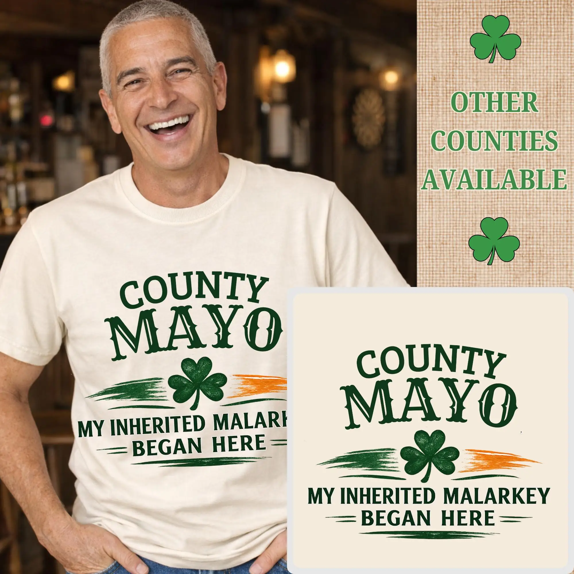 County MAYO Ireland Shirt, My Inherited Malarkey Began Here, Irish Roots Shirt, Mayo Heritage Tee, Irish Ancestry Gift