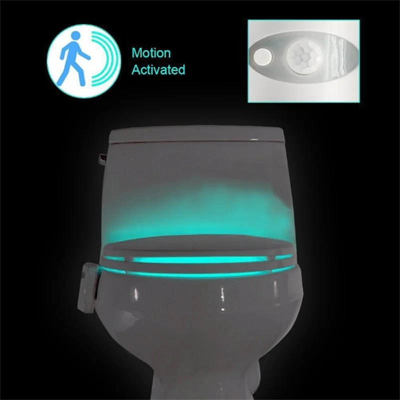 Toilet Light 8-color 16 Color Human Sensing Hanging Toilet Creative LED Night Light Color Night Lighting