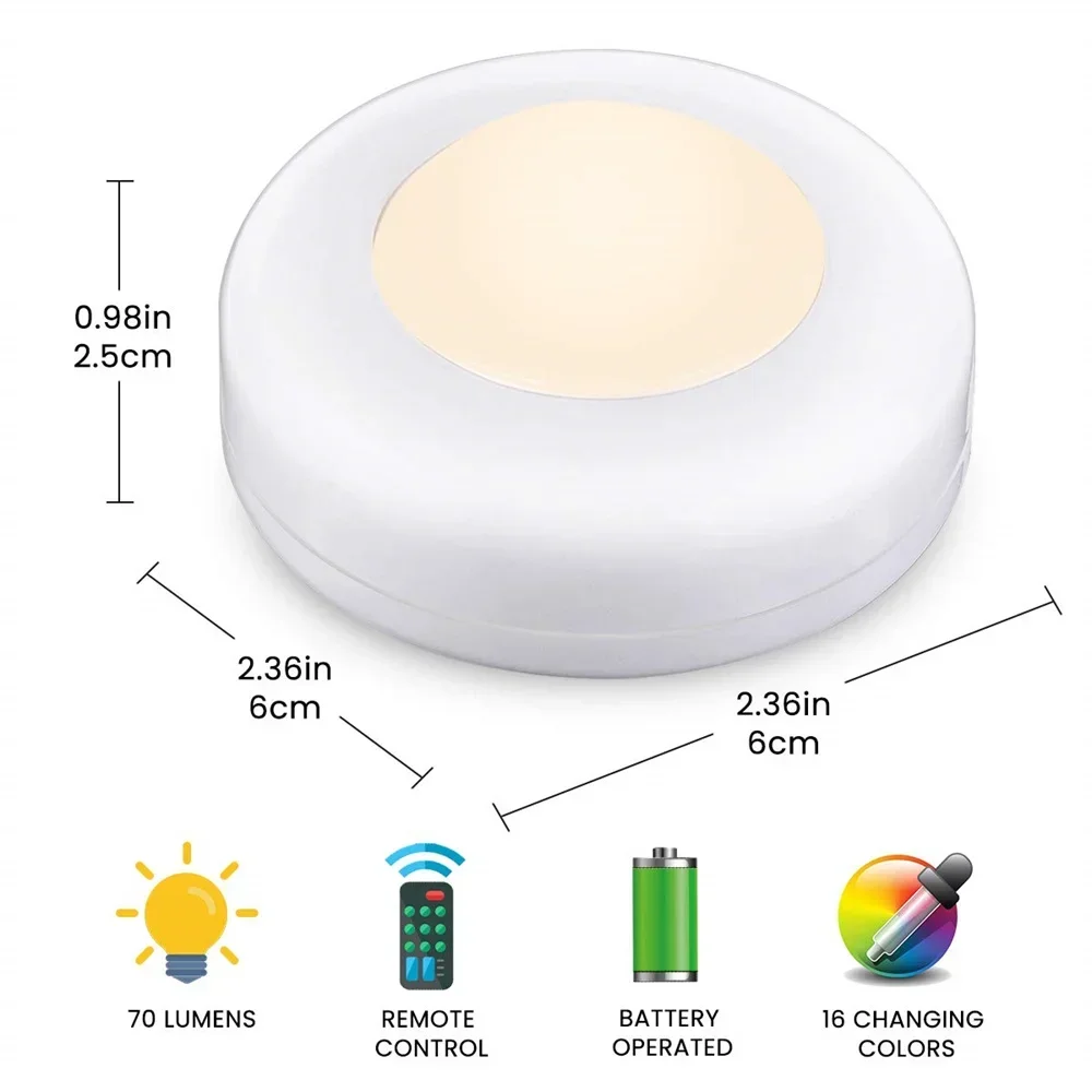 16 colori sotto la luce dell'armadio sensore tattile dimmerabile luce notturna lampada da parete Wireless RGB alimentata a batteria per la decorazione dell'armadio da cucina