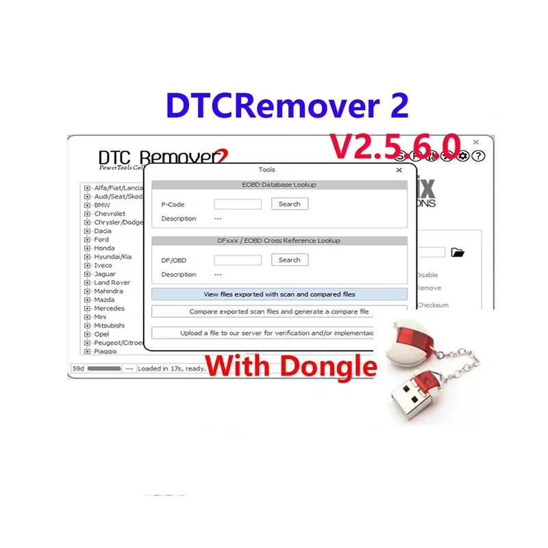 V2.5.6 DTCRemover 2 DTC Remover DTC off Delete Software with Dongle Remove or Disable DTCs in Different ECUs ECU Progammmer