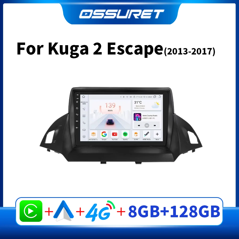 

Автомобильный радиоприемник Android для Ford Kuga 2 Escape 2013-2017, Android Auto Stereo CarPlay, мультимедийный плеер 7862, интеллектуальный аудиоэкран