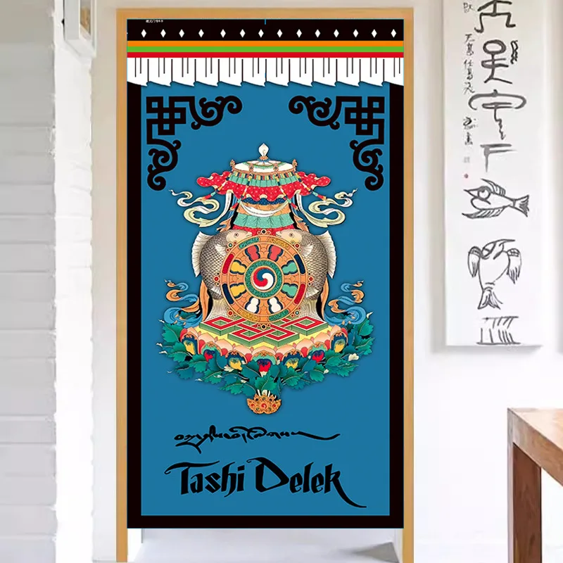 Tibetan Fabric Curtain for Living Room, Bedroom Room Partition Curtain, Background Cloth Window Shades for Home