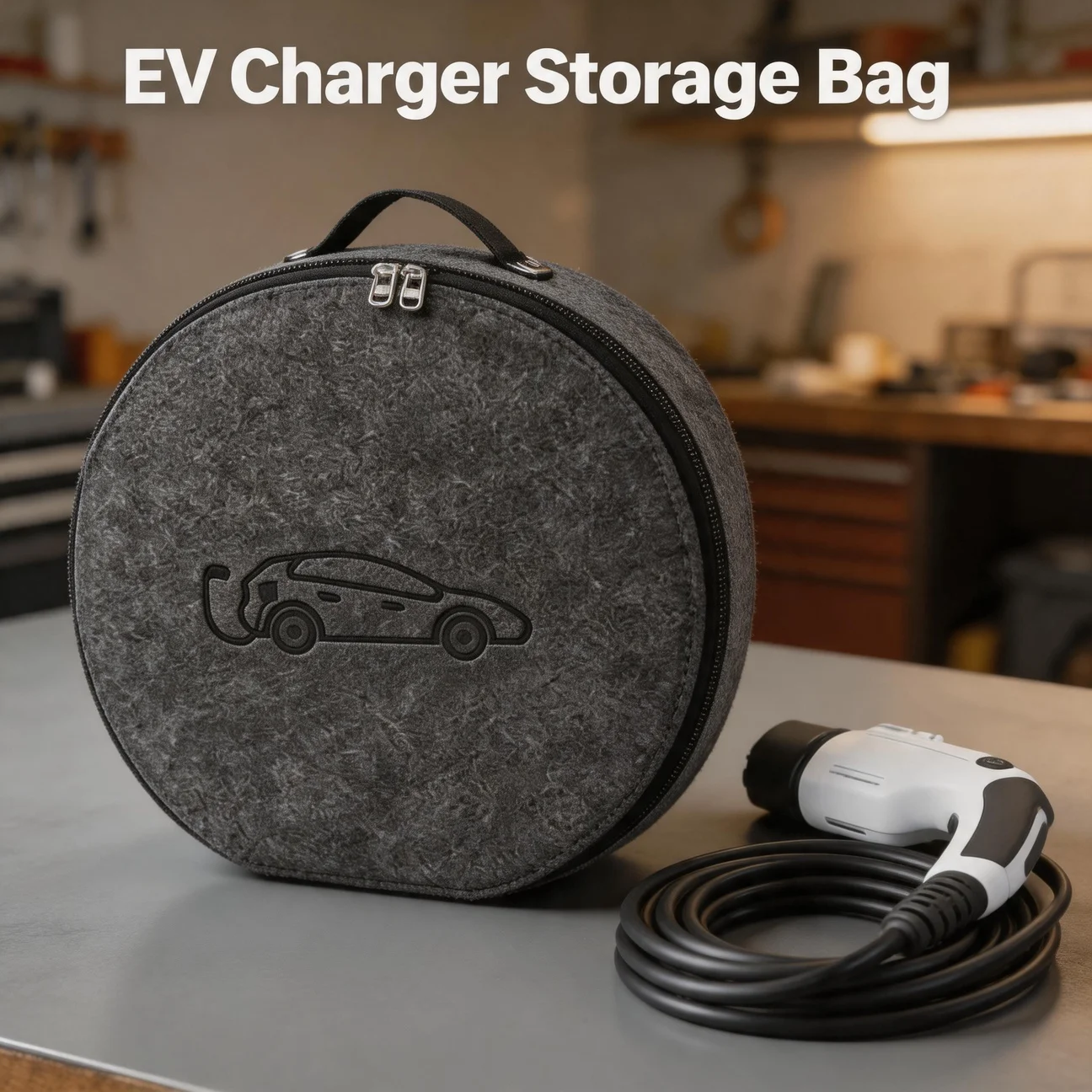 Charging Gun Storage Bag New Energy Vehicle Waterproof Auto EV Charging Jumper Storage Bag Portable EV Charger Cable Bag